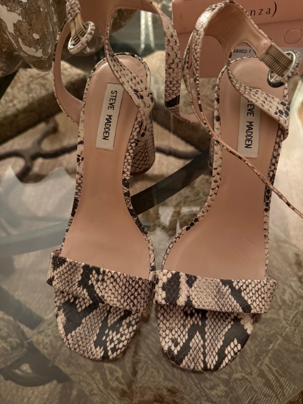 Steve Madden Snake Print Sandal Heel